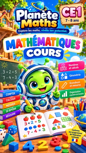 Jaquette du livre PDF Cours de maths CE1, Planète Maths