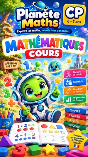 Jaquette du livre PDF Cours de maths CP, Planète Maths