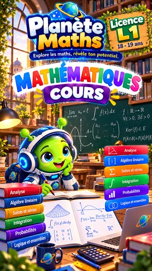 Jaquette du livre PDF Cours de maths Licence L1, Planète Maths