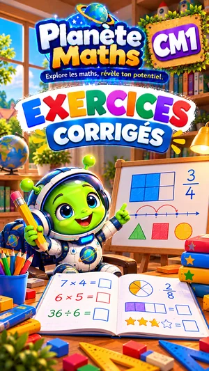 Jaquette du livre PDF Exercices corrigés de maths CM1, Planète Maths