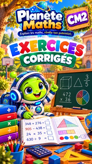 Jaquette du livre PDF Exercices corrigés de maths CM2, Planète Maths