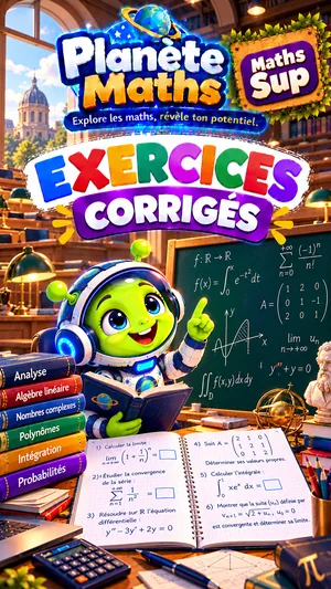 Jaquette du livre PDF Exercices corrigés de maths Maths Sup, Planète Maths